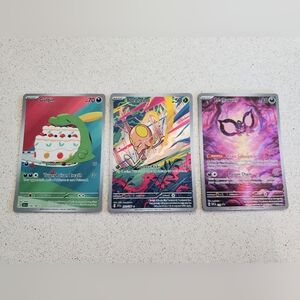 Pokemon Cards - Green, Pink, Purple, Yellow